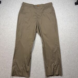 Orvis Pants Mens 36x29 Brown Canvas Chino Classic Fit Straight Made USA Vintage